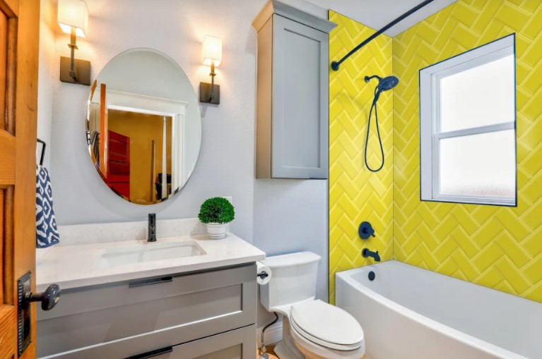 Bright Yellow Bathroom