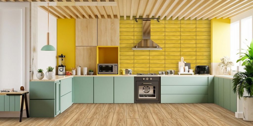 Wood-Look Finish with Bright Yellow