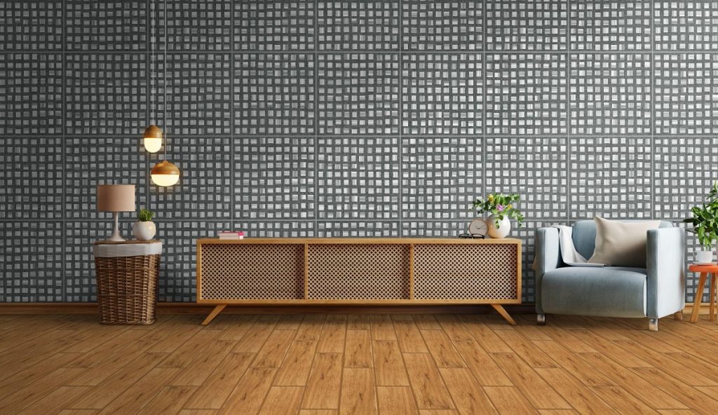 Decorate your living room with wood-like tiles
